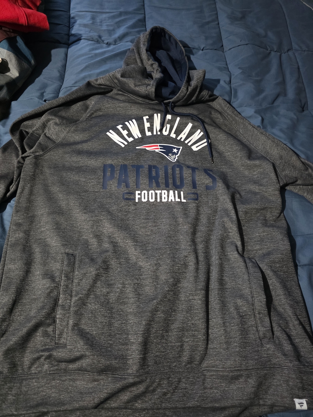 Fanatics New England Patriots Gray and Navy Pullover Hoodie
